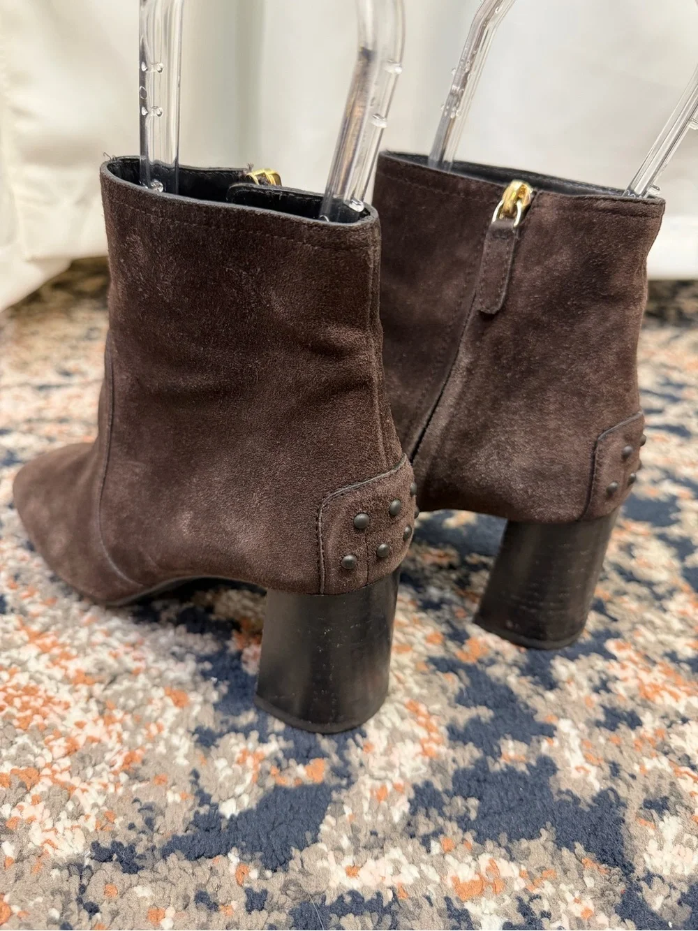Tod’s Chocolate Brown Suede Wood Heel Chelsea Boots Size 6